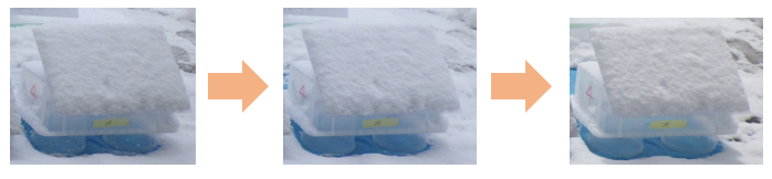 HIREC未塗装の落雪試験の画像