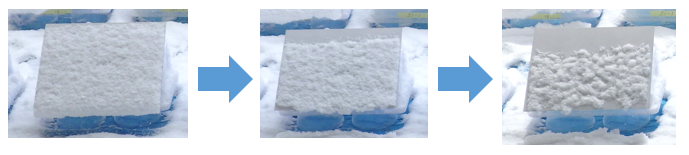 HIREC塗布した落雪試験の画像