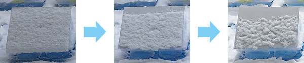 HIREC塗布した落雪試験の画像