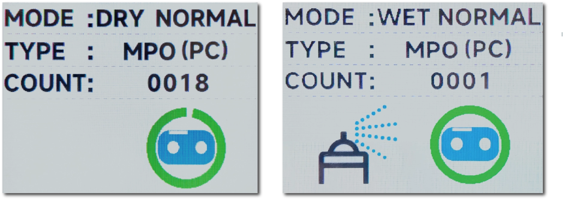それぞれのモードの表示画面